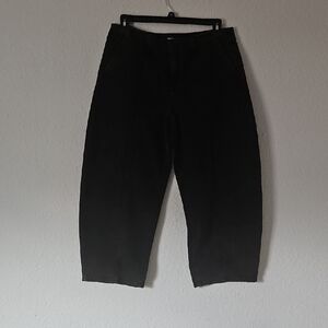 Black Cropped Ankle Jeans Relaxed Fit